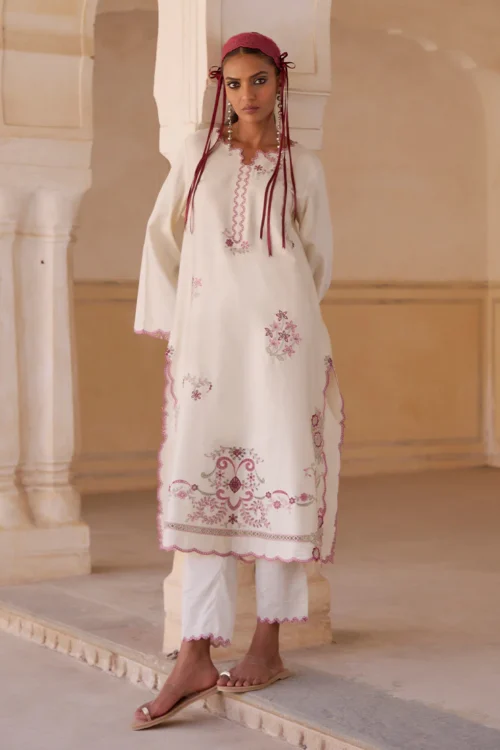 Image Eid Collection '25 - 'Ivory' Stitched Embroidered Co-Ord Set