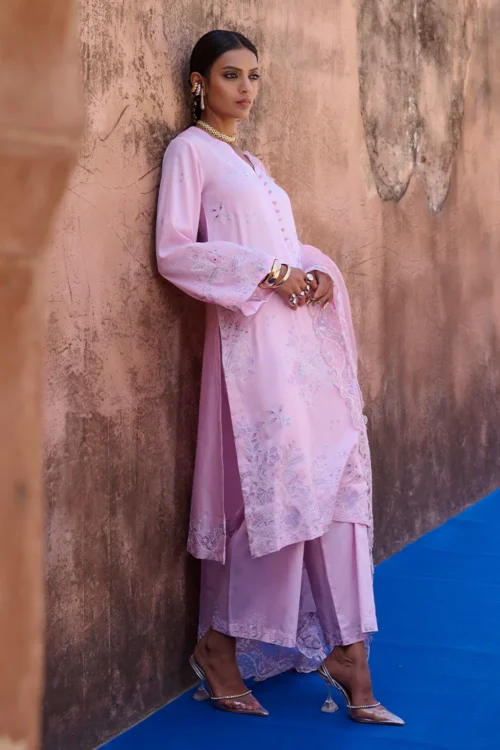 Image | Eid Collection 25 | Luxury Embroidered Suit | Blush Pink | Stitched | 3 pc set