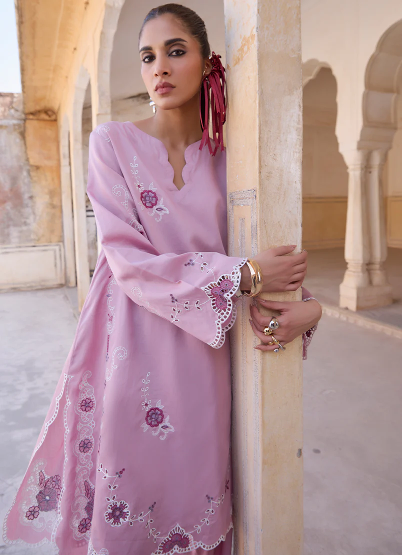 Image Eid Collection '25 - 'Dusky Mauve' Embroidered Co-Ord Set | Stitched - Image 4