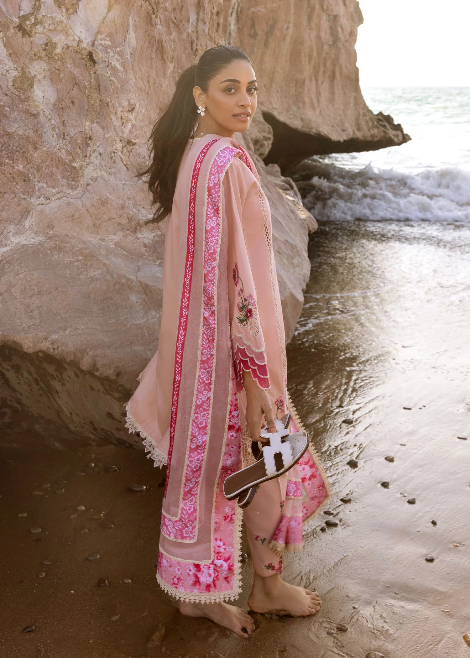 Crimson Flow Lawn 2025 "Blush" – Unstitched 3PC Formal Ensemble | Floral Crush D6B - Image 4