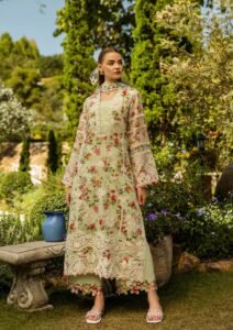 Elaf Dear Paradise 'Pista Green' Unstitched Lawn  - Print Chikankari '25 | 3-Piece Set
