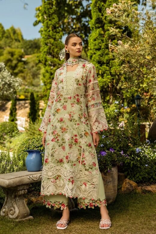 Elaf Dear Paradise 'Pista Green' Unstitched Lawn  - Print Chikankari '25 | 3-Piece Set