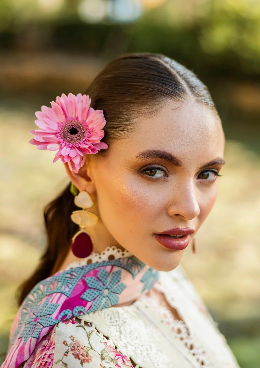 Elaf | Roses & Whites | Cream | Lawn | Unstitched | Print Chikankari Collocation '25 | 3 pc set - Image 6