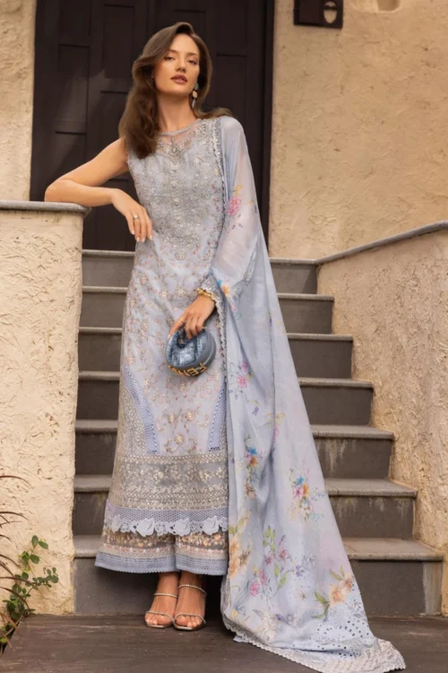 Faiza Saqlain Zinnia Luxury Lawn 25 Liana-05 "Teal Green" - 3Pc Attire