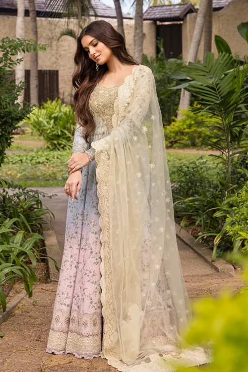 Faiza Saqlain Freesia-08 "Ombre Gradient" Zinnia Luxury Lawn '25 | 3-Piece Unstitched Ladies Suit