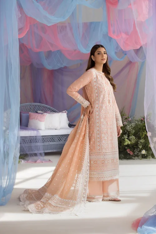 Sobia Nazir | Luxury Lawn 2025 | Rose Gold | Unstitched | Festive Wear | Design 9B | 3pc set.