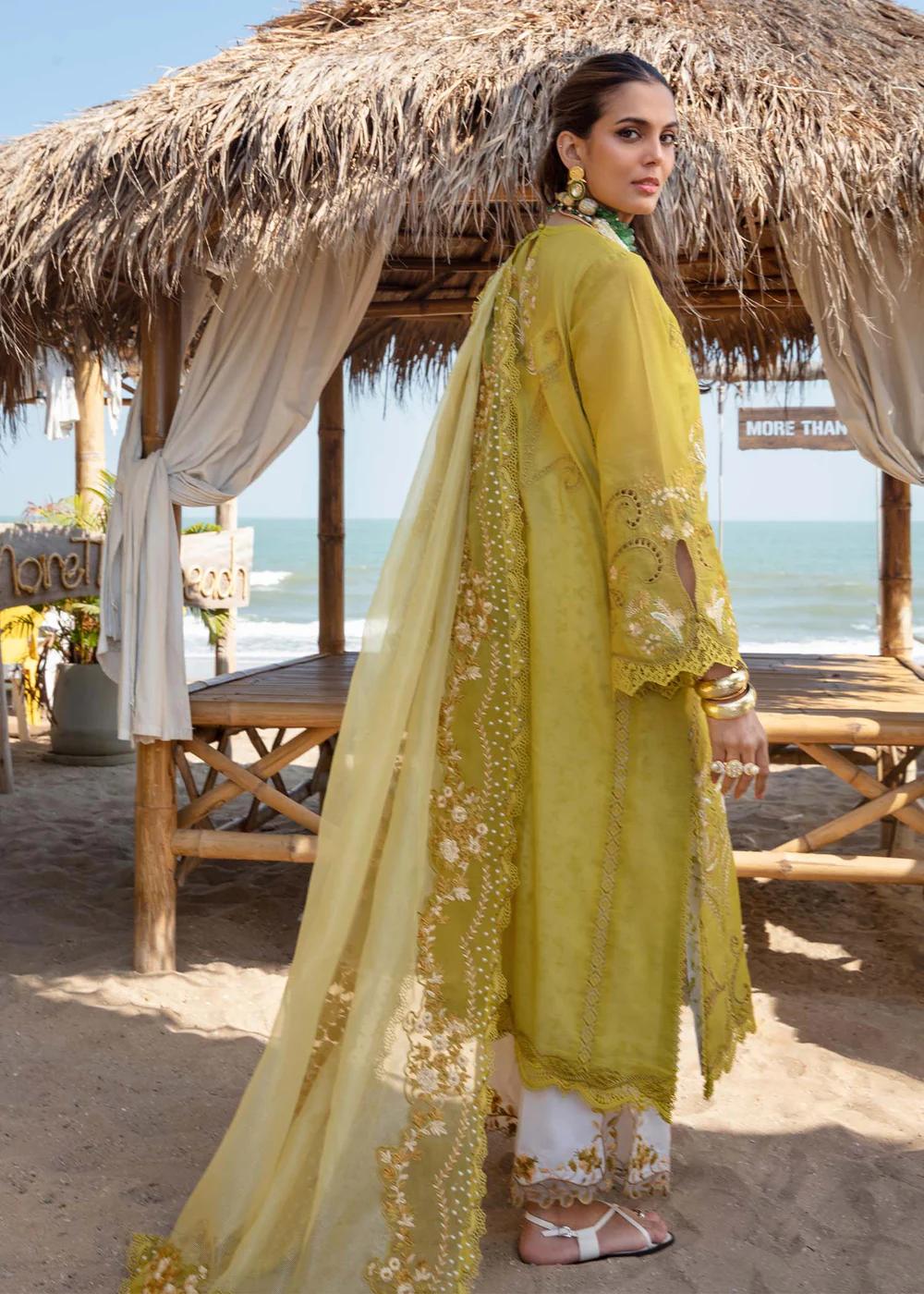 Saira Shakira | Luxury lawn'25 | Samara-a | Lawn | Olive | Embroidered Suit | 3pc - Image 3