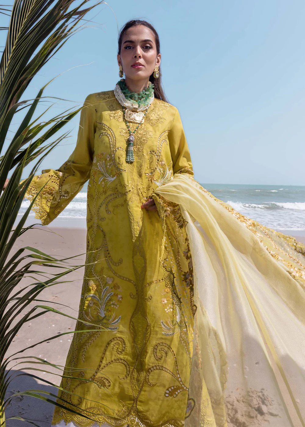 Saira Shakira | Luxury lawn'25 | Samara-a | Lawn | Olive | Embroidered Suit | 3pc - Image 4