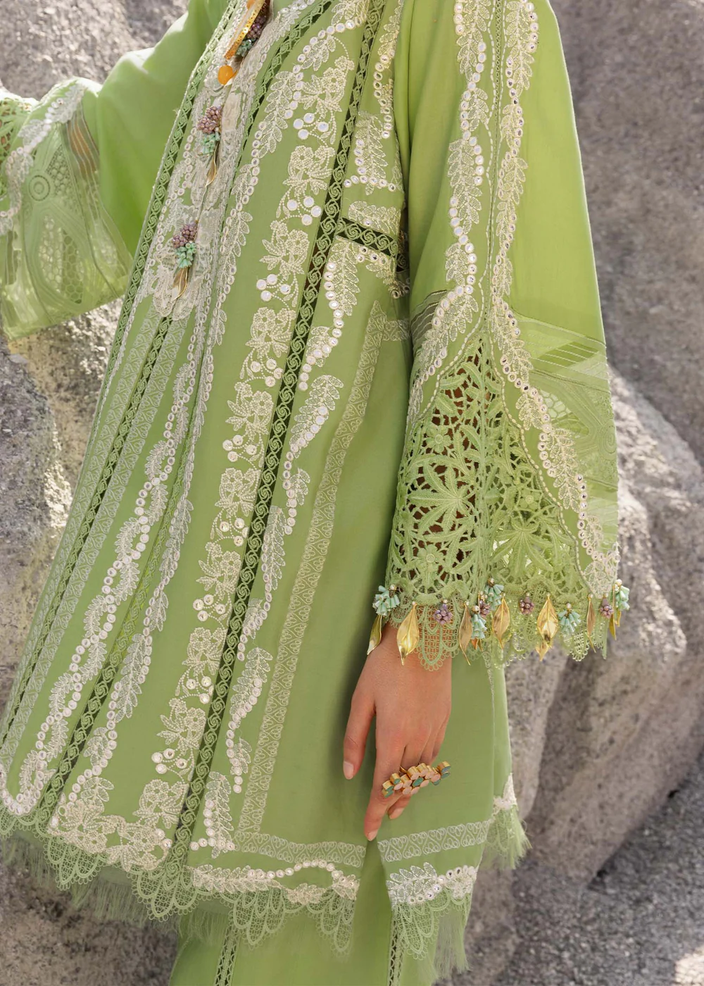 Saira Shakira | Luxury lawn'25 | Nadine-b | Lawn | Periwinkle | Embroidered Suit | 3pc - Image 3