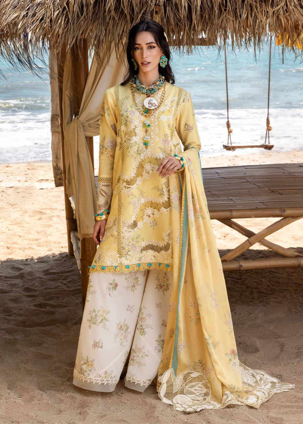 Saira Shakira | Luxury lawn'25 | Serena-a | Lawn | Macaroon | Embroidered Suit | 3pc