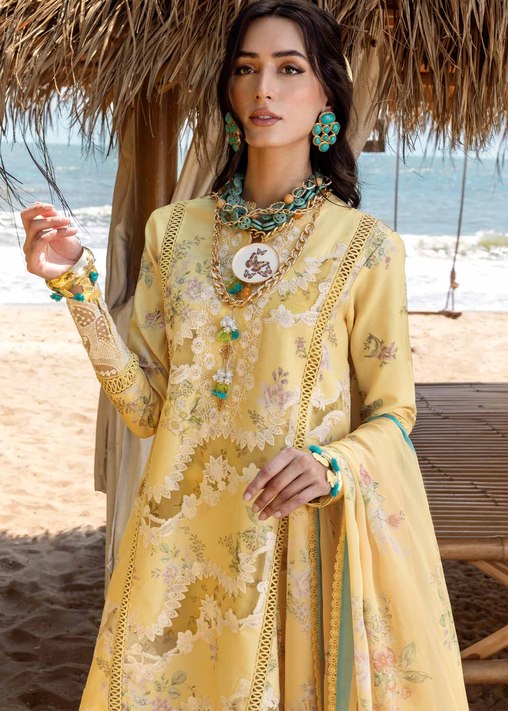 Saira Shakira | Luxury lawn'25 | Serena-a | Lawn | Macaroon | Embroidered Suit | 3pc - Image 2