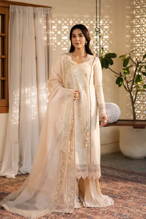 Zarposh D03 Sajni Lawn Edit '25 - 'Skin' Unstitched Festive Wear - Mehmal | 3pc set.