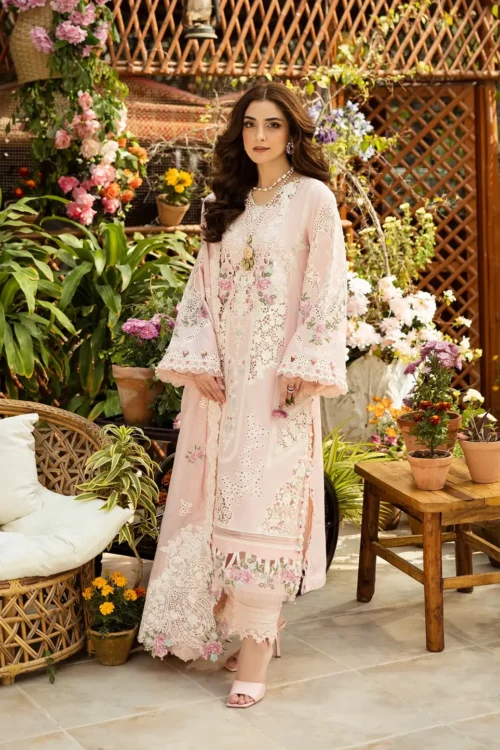 ELAF Lawn 2025 "Pink" – Designer Unstitched 3PC Festive Dress for Women | Mahgul ELM-2A