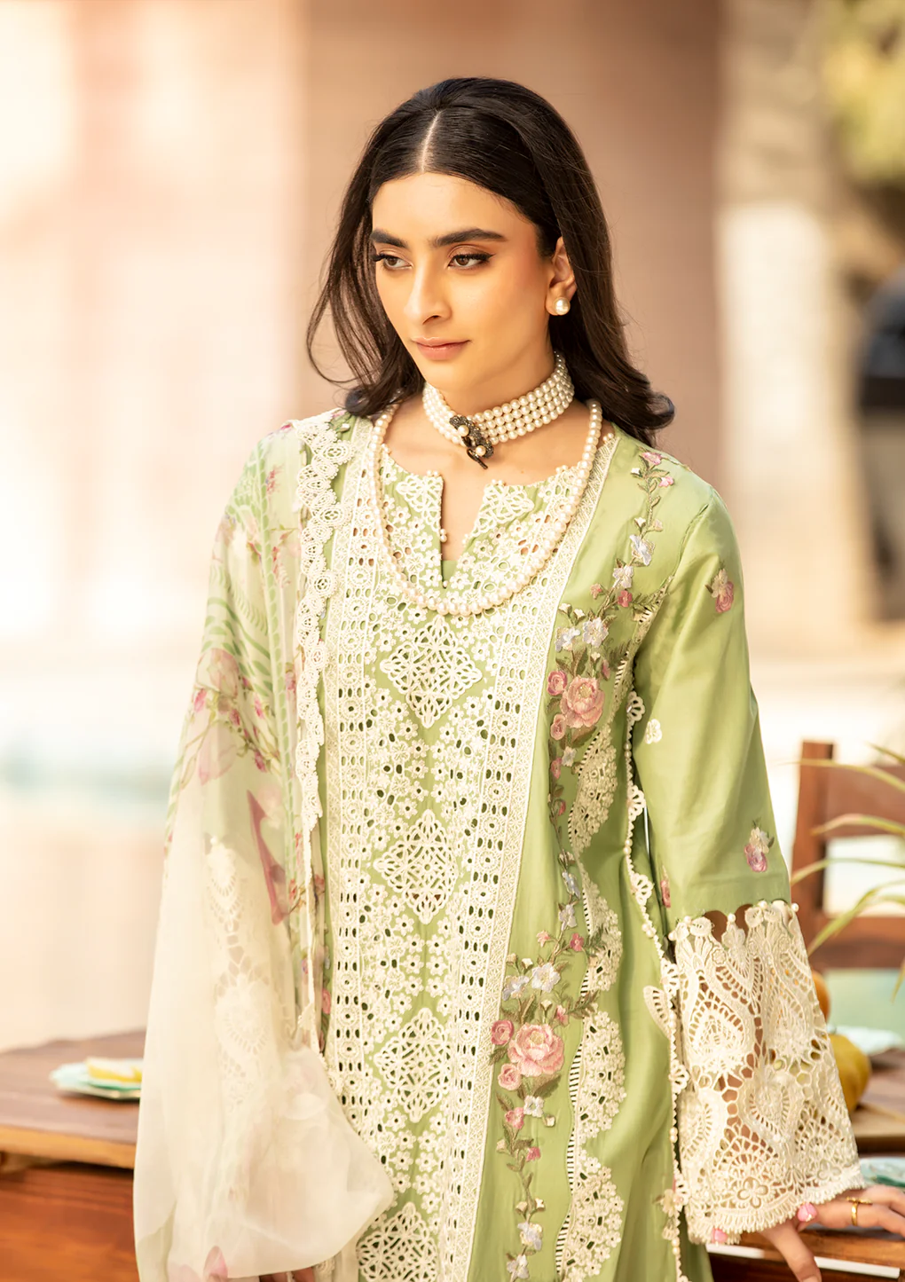 ELAF Fizzah ELM-08 'Pale Green' Luxury Lawn 25 | Elegant Unstitched 3 Piece Suit - Image 4