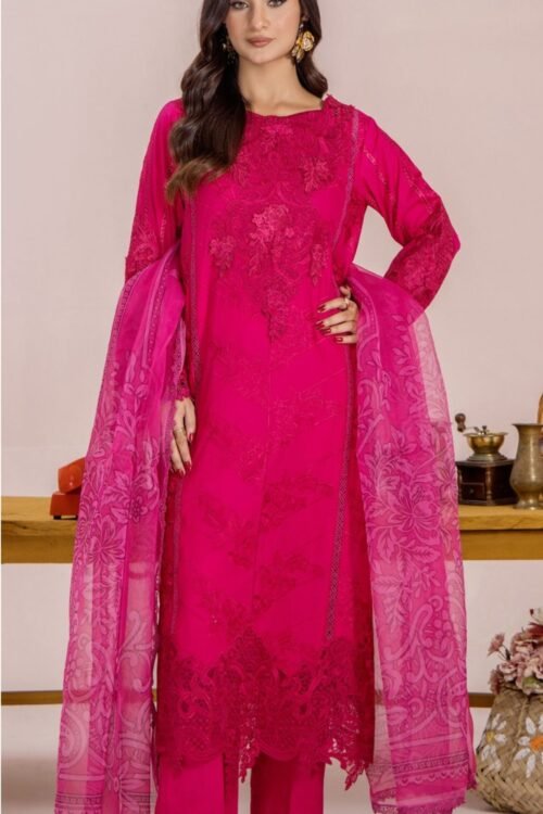 Adan's Libas Fareed Hussan Stitched 'Rani Pink' Lawn | 3 Pcs.