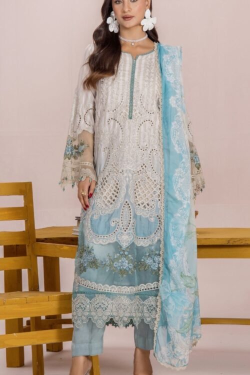 Adan's Libas Fareed Hussan 'Tiffany Blue' Stitched Lawn | 3 Pcs.