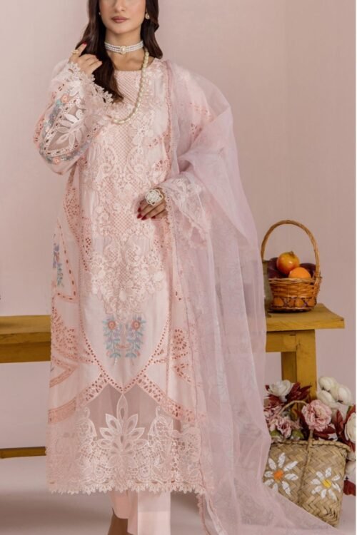 Adan's Libas Fareed Hussan Lawn 'Baby Pink' Stitched | 3 Pcs.
