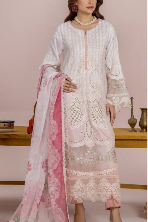 Adan's Libas Fareed Hussan Lawn 'Light Pink' Stitched | 3 Pcs.