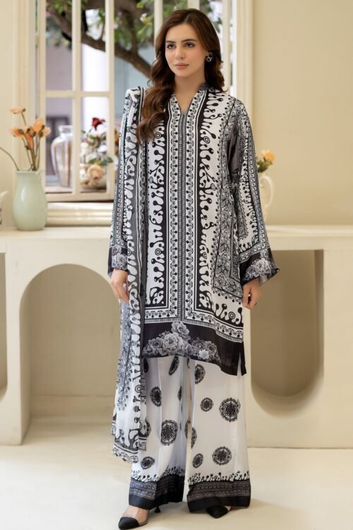 Adan's Libas Silk Vol-01 'White' Stitched Dress| 3 Pcs.