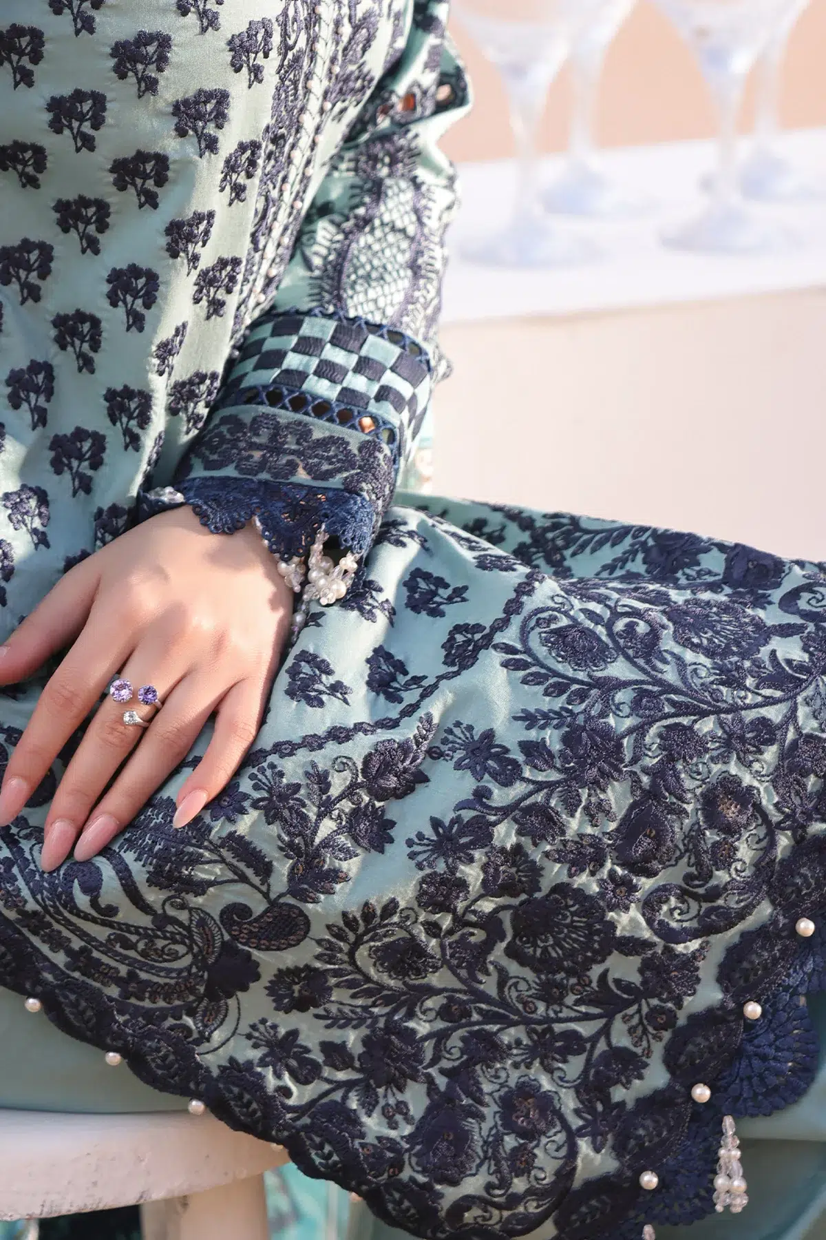 Imrozia Serene | Hania Collection '25 | Lawn | Grey | Stitched | 3pc - Image 2