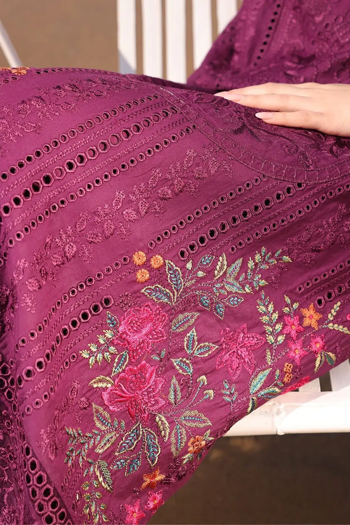 Imrozia Serene | Hania Collection '25 | Lawn | Plum | Stitched | 3pc - Image 2