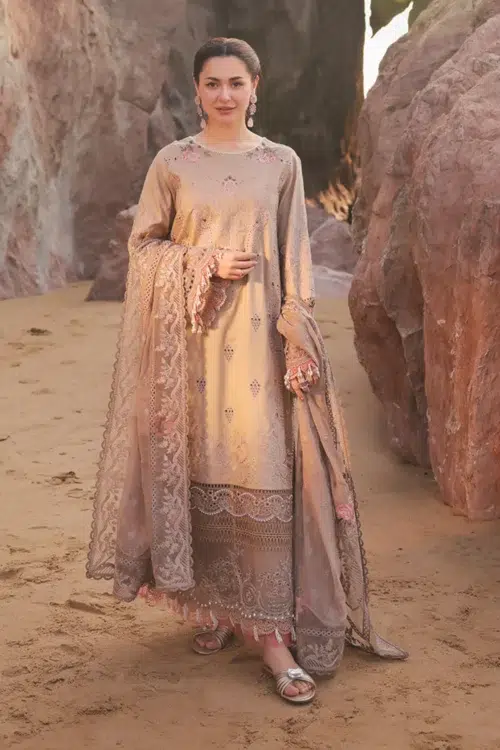 Imrozia Serene | Hania Collection '25 | Lawn | Brown | Stitched | 3pc