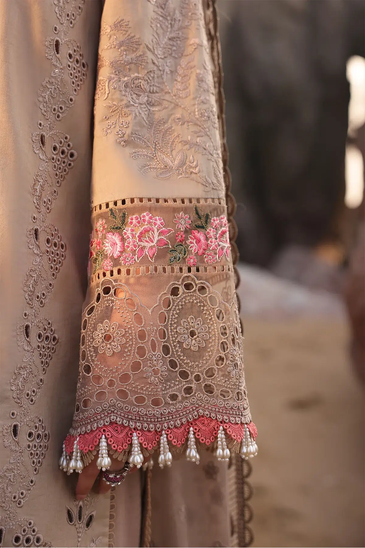 Imrozia Serene | Hania Collection '25 | Lawn | Brown | Stitched | 3pc - Image 2