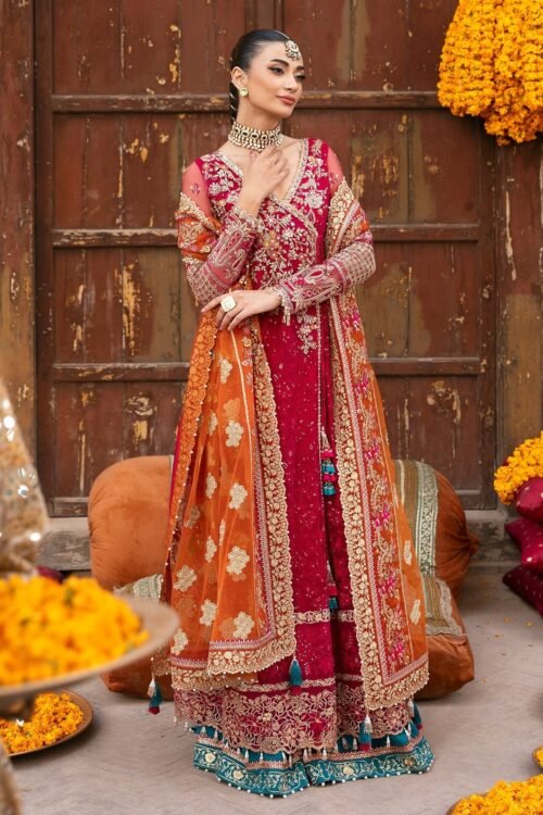 Imrozia 'Red' Chiffon Dress from Jashn Bridal Edit '25 - 3Pc