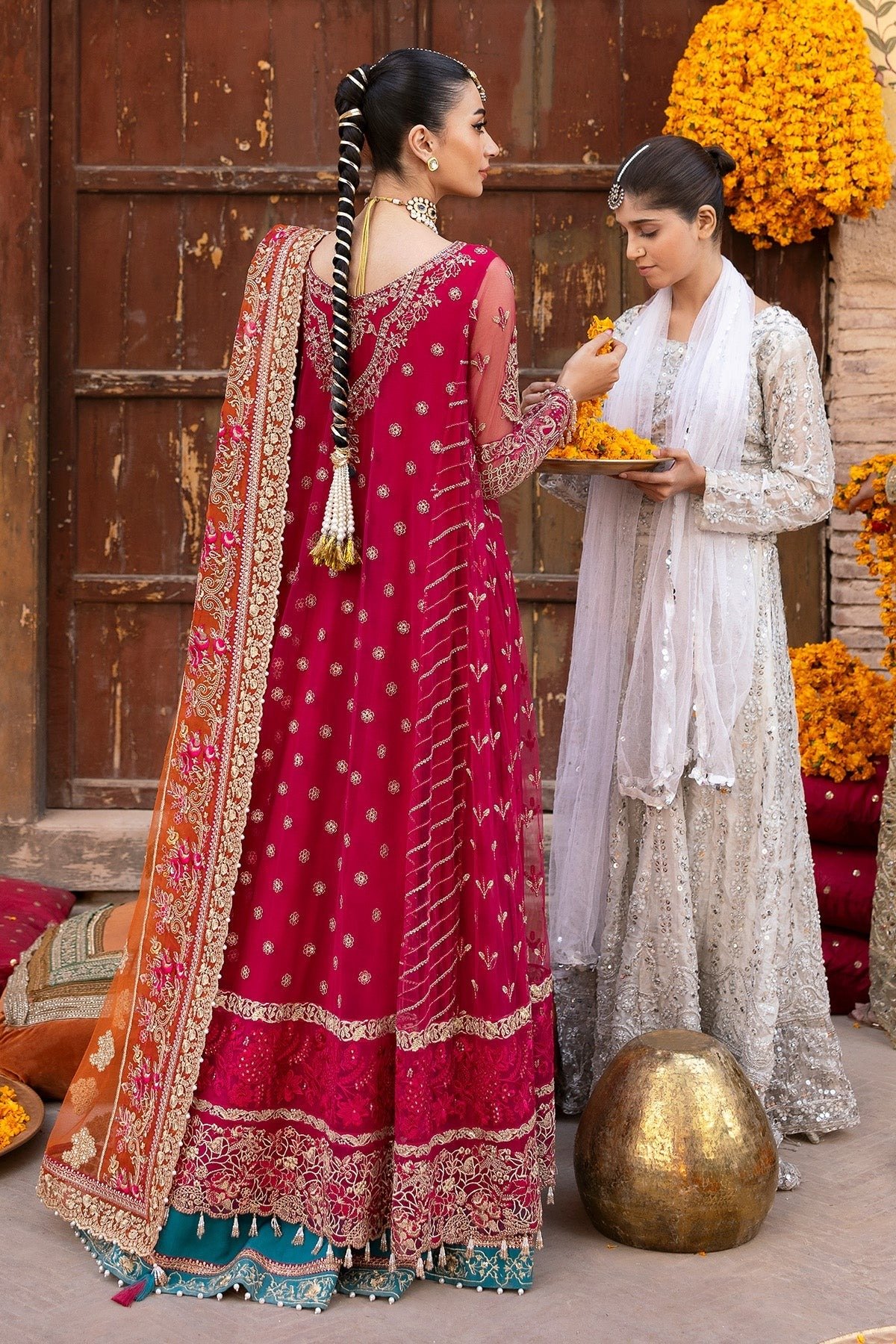 Imrozia 'Red' Chiffon Dress from Jashn Bridal Edit '25 - 3Pc - Image 3