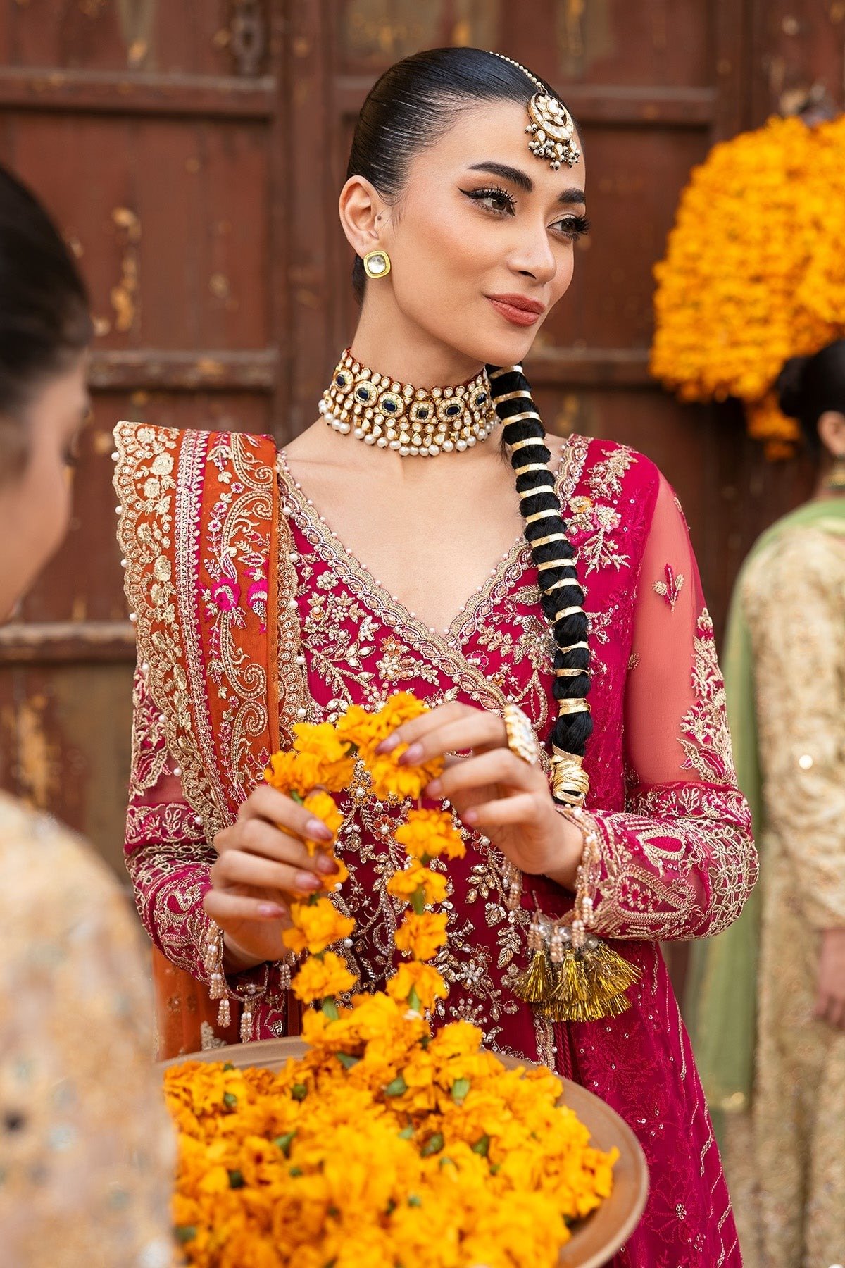 Imrozia 'Red' Chiffon Dress from Jashn Bridal Edit '25 - 3Pc - Image 4