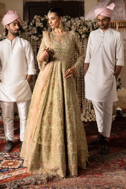 Imrozia Jashn Bridal Edit '25 - 'Rekhta' | Chiffon Green Dress | 3Pc