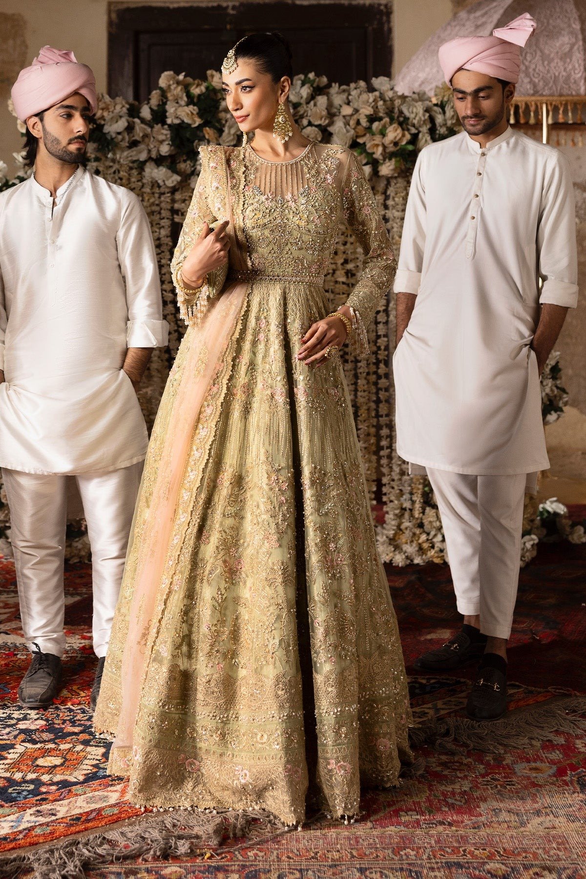 Imrozia Jashn Bridal Edit '25 - 'Rekhta' | Chiffon Green Dress | 3Pc