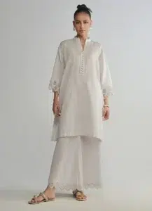 Image Spring Basics 25 Collection Jacquard "Ash Grey" Stitched Textured Co-ord Set 2 pc.