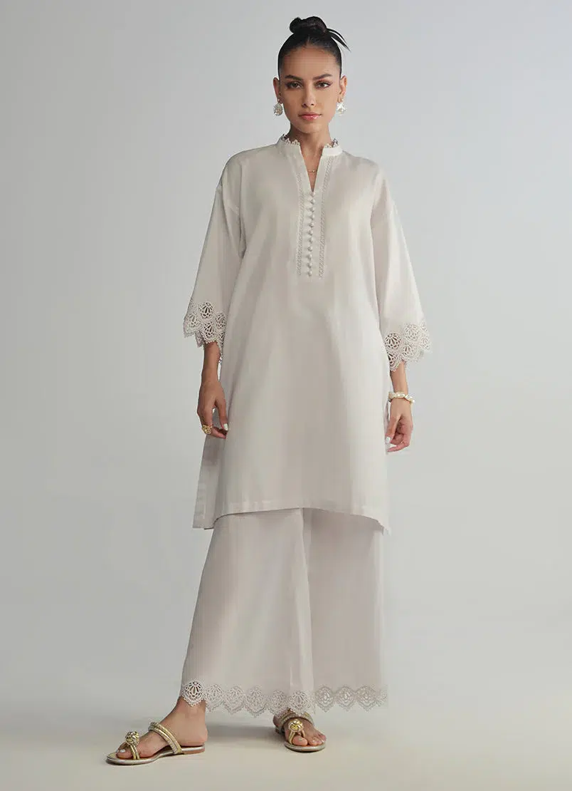 Image Spring Basics 25 Collection Jacquard "Ash Grey" Stitched Textured Co-ord Set 2 pc.