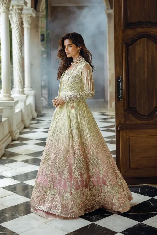 Mushq Stardust Net Stitched 'Cosmic Couture' - Wedding Collection | 3Pc Set