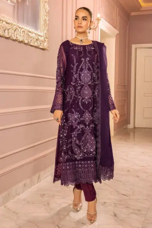 Adan's Libas Ronak-E-Mehal 013 'Purple' Chiffon Stitched | 3 Pcs.