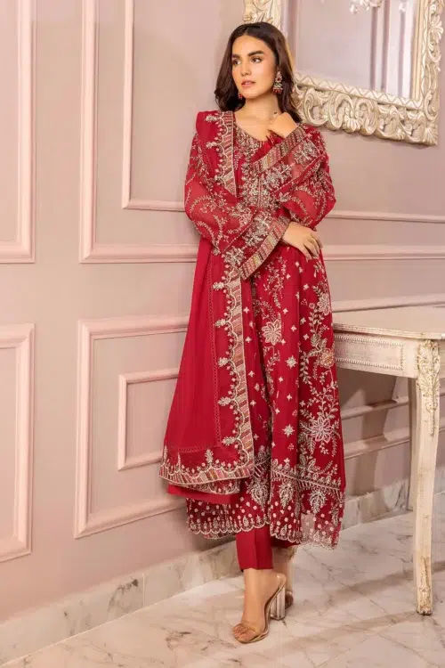 Adan's Libas Ronak-E-Mehal 014 'Red' Chiffon Stitched | 3 Pcs.