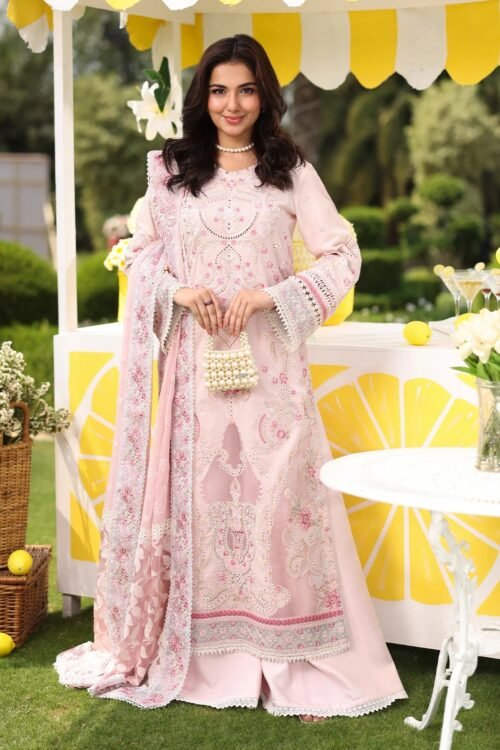 Imrozia Serene | Hayam Luxury Lawn'25 | Light Pink | Stitched | Janan | 3 pc