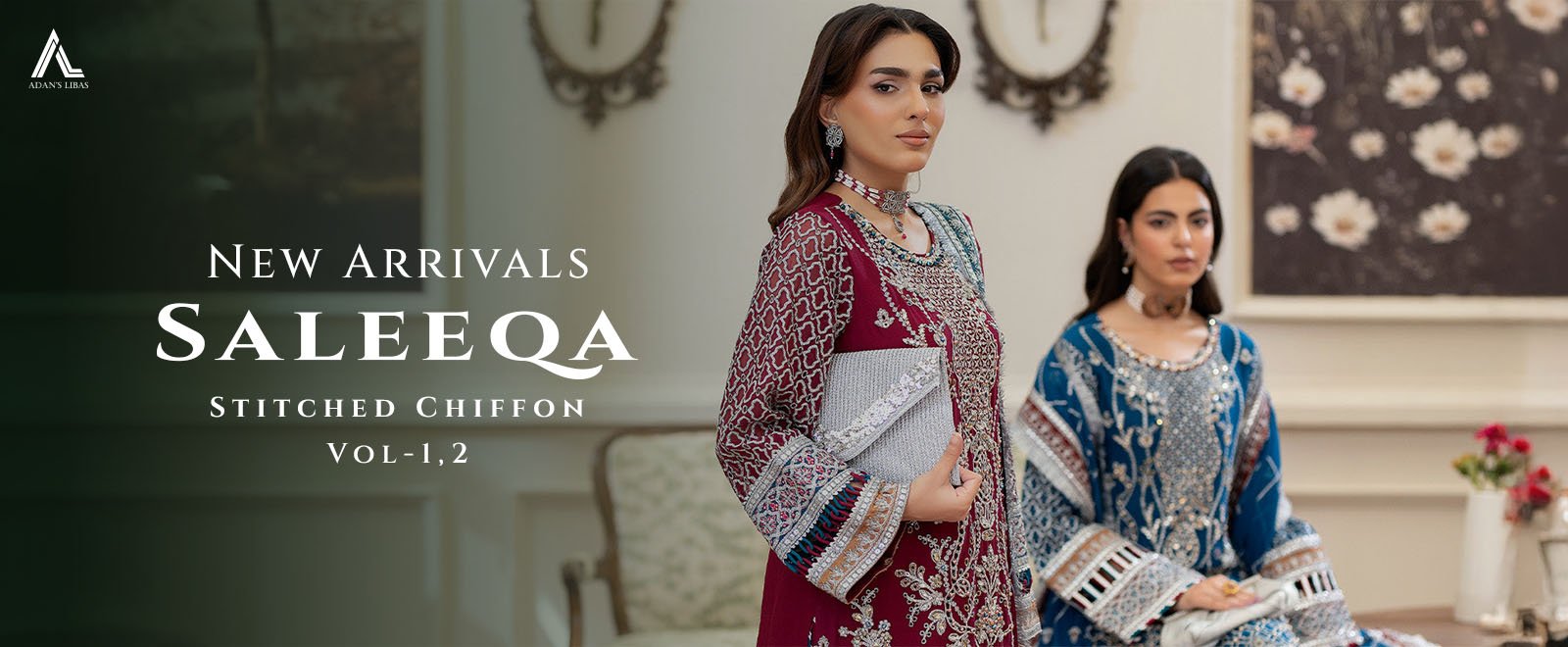 adans libas saleeqa stitched chiffon