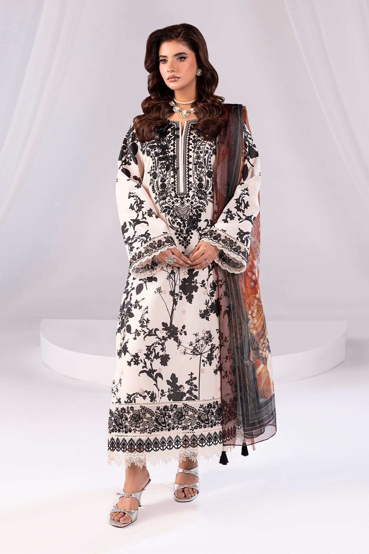Imrozia Serene | Noor Lawn'25 | Remayah | Light Peach | Stitched 3 pc
