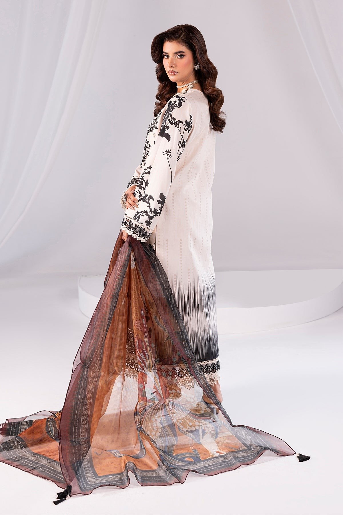 Imrozia Serene | Noor Lawn'25 | Remayah | Light Peach | Stitched 3 pc - Image 4