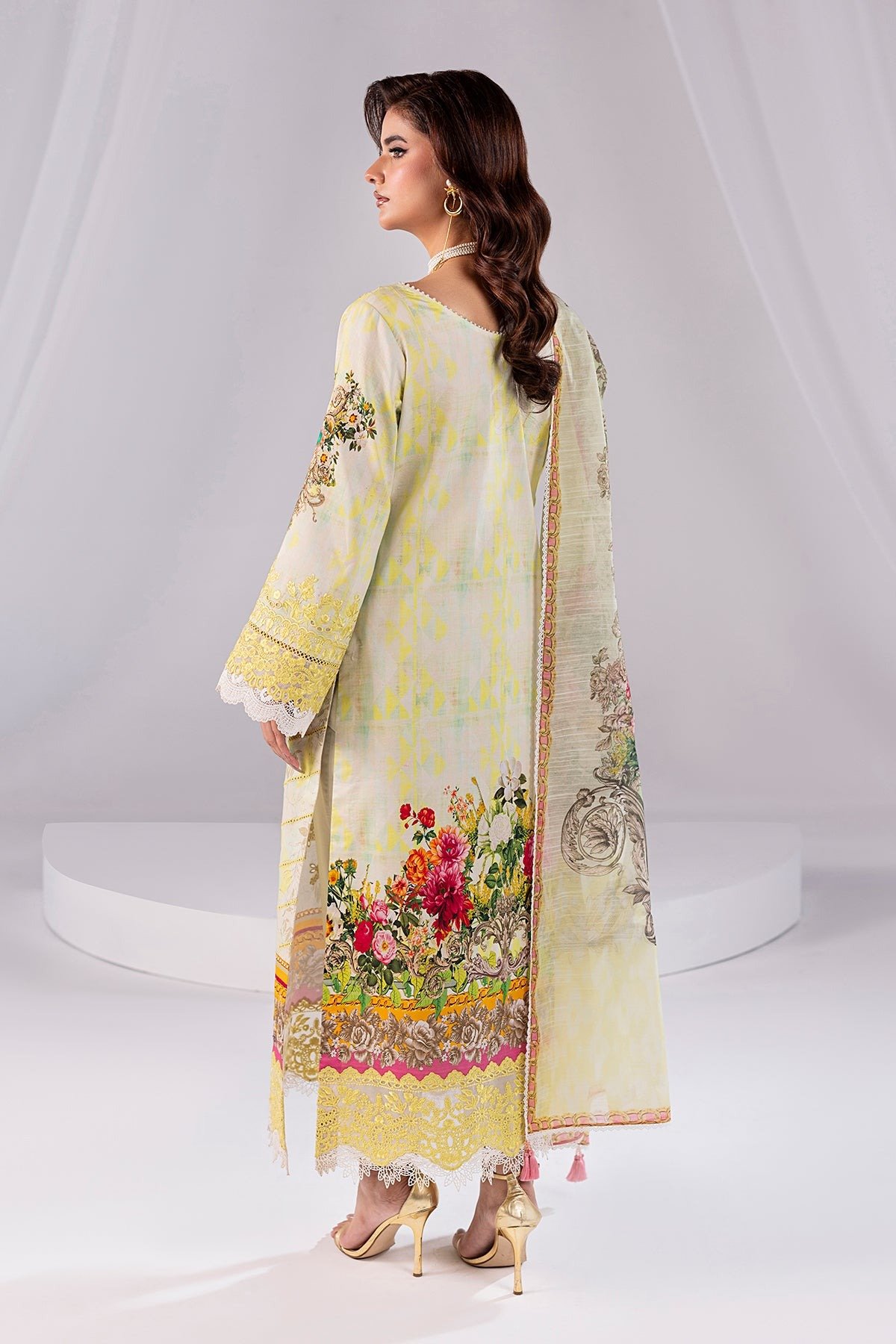 Imrozia Serene | Noor Lawn'25 | Danin | Cream | Stitched 3 pc - Image 4