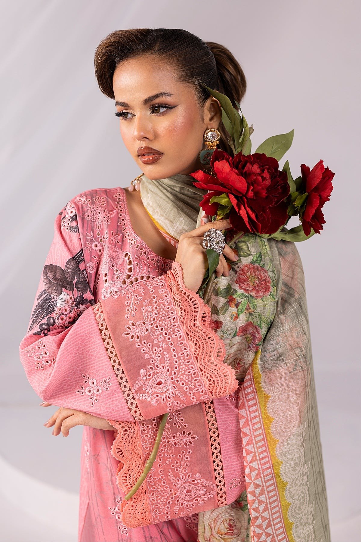 Imrozia Serene | Noor Lawn'25 | Sabeen | Tea Pink | Stitched 3 pc