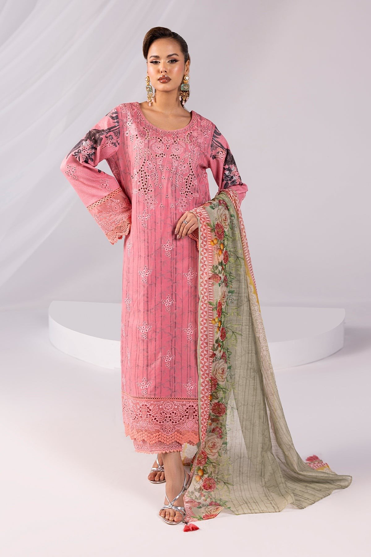 Imrozia Serene | Noor Lawn'25 | Sabeen | Tea Pink | Stitched 3 pc - Image 4