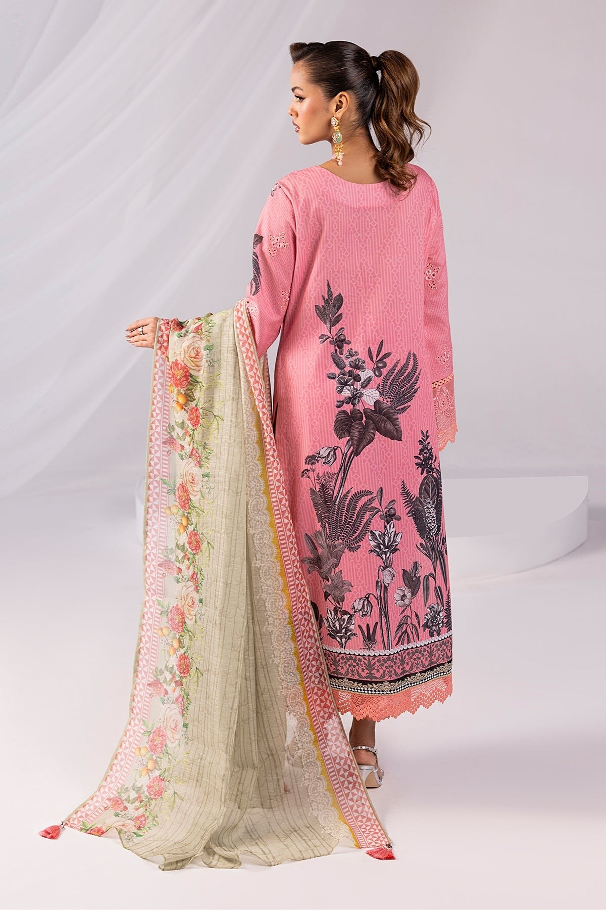 Imrozia Serene | Noor Lawn'25 | Sabeen | Tea Pink | Stitched 3 pc - Image 3