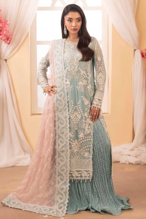 Adan's Libas | Barroco Stitched "Blue" Chiffon Wedding Dresses | 3pc