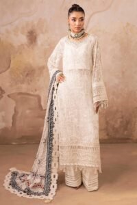 Adan's Libas | Barroco Unstitched "White" Chiffon Wedding Dresses | 3pc