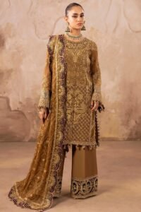 Adan's Libas | Barroco Unstitched "Brown" Chiffon Wedding Dresses | 3pc
