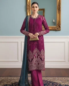 Adan's Libas | Ronak-e-Mehal'2 Semi-Stitched "Red" Wedding Collection D02 | 3 Pcs.