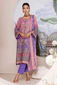 Adan's Libas | Inlays Nova Stitched "Purple" Embroidered Chiffon Festive Wear | 3 Pcs.